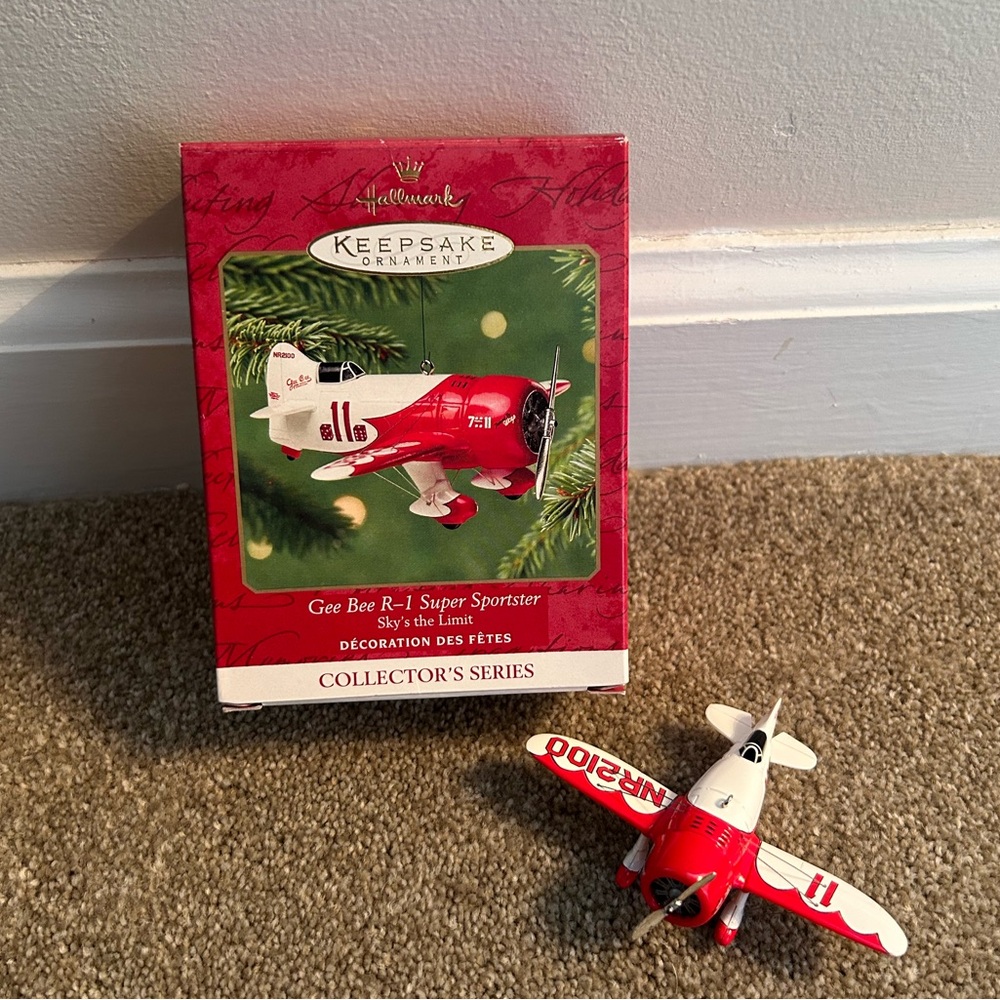 Hallmark Red and White Gee Bee R-1 Ornament